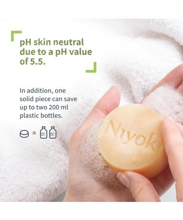  Niyok Niyok 2-in-1 Solid Shampoo + Conditioner "Soft Blossom" (80 g) Vegan Hair Soap Sustainable Shampoo and Conditioner 100% Cosmetic - Buy Online on GoSupps.com