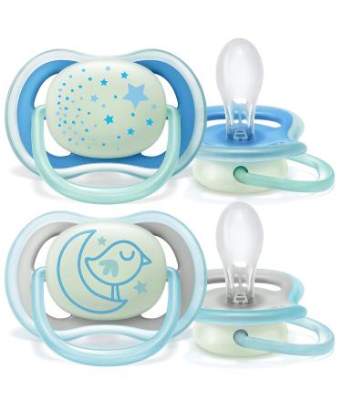 Philips AVENT Ultra Air Nighttime Pacifier Blue 6-18 Months 4-Pack SCF376/43 - Buy Online on GoSupps.com