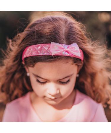 FROG SAC Pink Iridescent Bow Headband for Girls - Cute Quilted Wide Hair Band for Kids and Toddlers - Buy Online on GoSupps.com
