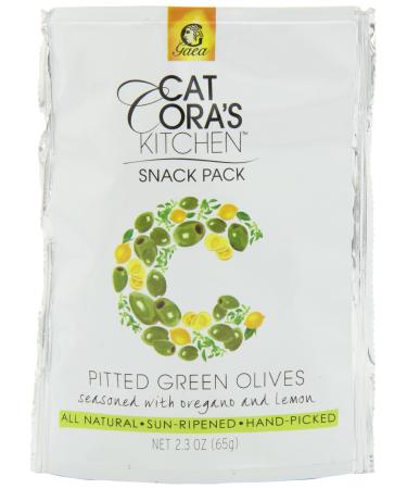 Cat Cora's Kitchen Pitted Green Olives, Oregano and Lemon, 2.3 Ounce (Pack of 8) Pitted Green Olives with Oregano and Lemon 2.3-Ounce (Pack of 8)