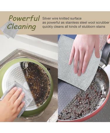 5 Pack Wire Dishwashing Rags Dual Layer Wire Dishwashing Rags Multipurpose Wire Dishwashing for Wet and Dry Non-Scratch Wire Dish Cloths Kitchen Wire Dishcloth Cleans for Dishes Sinks Stove Tops Duallayer - Buy Online on GoSupps.com