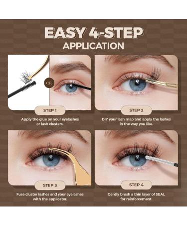 Lashview 144 PCS 3D Cluster Lashes - DIY Mega Volume Eyelash Extensions | Reusable Super Thin Band Individual Lashes - Buy Online on GoSupps.com