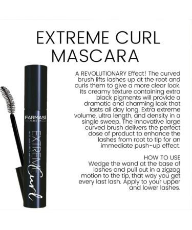Farmasi Extreme Curl Mascara - Voluminous, Longer, Thicker, and Curling Eyelashes - Long Lasting Black Formula - 0.4 fl. oz - Buy Online on GoSupps.com