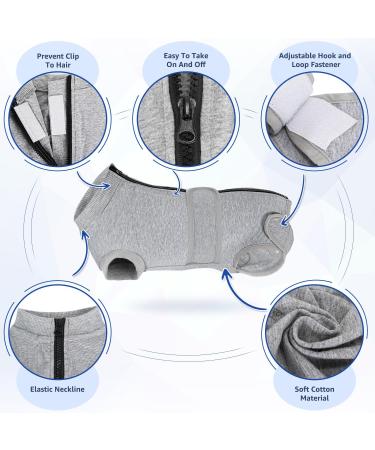 Lukovee Dog Surgery Recovery Suit Dog Cone E-Collar Alternative After Surgery with Zipper for Female Male Dog Recovery Shirt Dog Abdominal Wounds Bandages Preventing Licking Spay Suit (GY M) Medium Gray - Buy Online on GoSupps.com