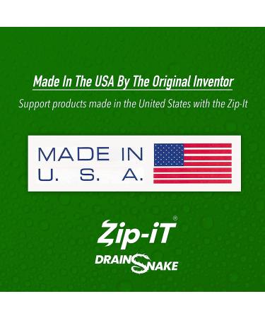 Zip-It Hair Clog Removal 25-inch Drain Snake Cleaner (3-Pack) - Fast Sink, Shower & Tub Unclogging - Non-toxic, Made in USA - Buy Online on GoSupps.com
