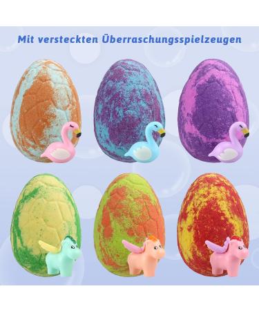 Bath Bombs for Kids with Surprise Inside 6 Pcs Dino Egg Handmade Natural Fizzy Bath Bombs Dinosaur Toys for Girls Boys Christmas Birthday Easter Gift Set (6 * 130g) Dinosaur Toys-6pcs - Buy Online on GoSupps.com