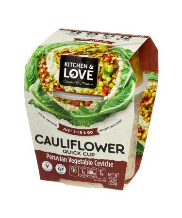 Kitchen & Love Cauliflower Peruvian Vegetable Ceviche Ready to Eat Shelf Stable Non Gmo Gluten & Dairy Free Vegan Vegetarian 7.9 Oz 6 Pack