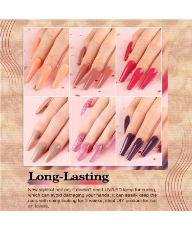Lavender Violets 26PCS Dip Powder Nail Kit Starter - Red Solid Glitter Colors - Base Top Activator Brush Saver - Nail File Included - Buy Online on GoSupps.com