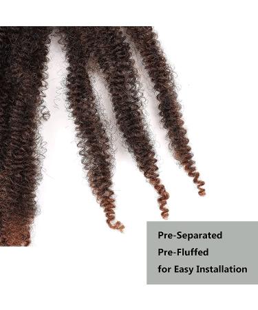 LingGuan 16 Inch Pre-Separated Springy Afro Twist Hair 9 Packs - Soft Synthetic Crochet Hair for Black Women | Kinky Spring Twist Braiding Hair (1B/30) - Buy Online on GoSupps.com
