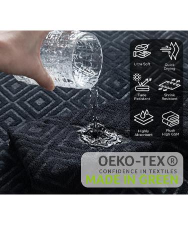 Premium Quality Black Washcloths Set - 4 Pack 13x13 - Soft, Absorbent & Quick Dry Towels for Bathroom, Hotel, Spa, Gym - Microfiber Multipurpose Washcloths - Buy Online on GoSupps.com