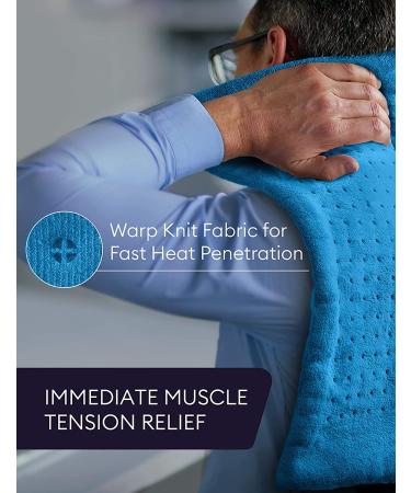 GENIANI XL Electric Heating Pad - Back Pain & Cramps Relief - Auto Shut Off - Moist & Dry Therapy - Aqua Blue - Buy Online on GoSupps.com