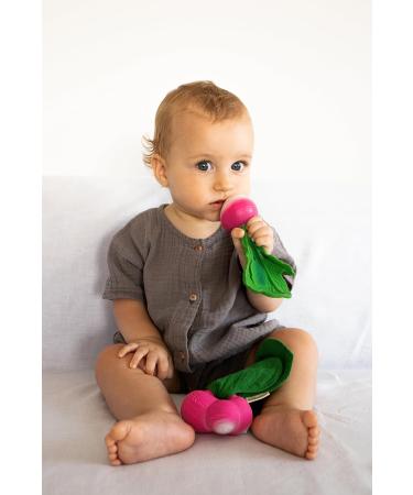 Oli & Carol Mini Doudou Teething Ring for Babies - Pink Ramona the Radish | Safe Eco-Friendly Teething Toy - Shop Internationally! - Buy Online on GoSupps.com