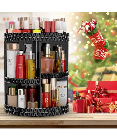 360 Rotating Black Makeup Organizer | 7 Layers Large Capacity Cosmetic Storage | Acrylic Organizers for Brushes, Lipsticks | Bathroom Vanity - Buy Online on GoSupps.com