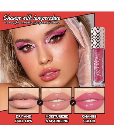 AKARY Color Changing Lip Glow Oil - Moisturizing Plumping & Hydrating Lip Gloss | Long Lasting Tinted Lip Balm Gift for Women - Buy Online on GoSupps.com