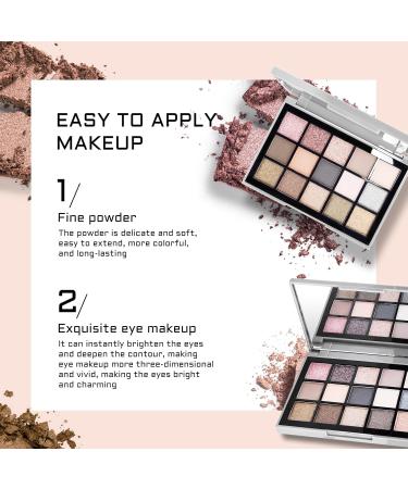 KYDA 15 Colors Smokey Eyeshadow Palette Highly Pigmented Shimmer & Matte Nude Tones for Party Makeup | International Shipping Available - Buy Online on GoSupps.com