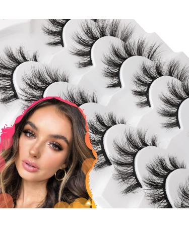 Cat Eye Faux Mink Fluffy 3D Volume Wispy Eyelashes - 7 Pair Pack by Lanflower - Buy Online on GoSupps.com