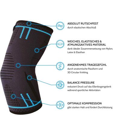Agile Now Elbow Bandage - Tennis Arm Stabilizer & Protector for Men - Blue Elbow Brace for Sports Injury Recovery - Buy Online on GoSupps.com