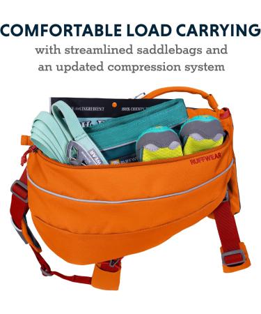 Luffwear Approach Pack - Portable Pet Hiking Bag with Integrated Dishes & Bags | Campfire Orange Medium | Best Camping Accessories for Dogs - Buy Online on GoSupps.com