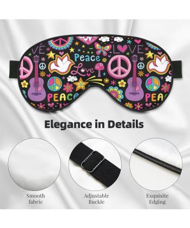 Peace Love and Dove Flower Power Sleep Mask | Adjustable Double-Sided Eye Mask | Soft Eye Covers for Shading & Reducing Eye Edema | International Shipping Available - Buy Online on GoSupps.com