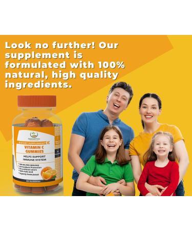 BOTANICAL PRIME 500 MG Vitamin C Gummies - Orange Flavor Immune Support with Folic Acid & Bioflavonoids - Buy Online on GoSupps.com