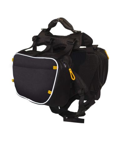 OllyDog Trekker RF Dog Backpack Harness Lightweight Dog Saddle Bag Dog Hiking Gear Comfortable for Walking Camping and Backpacking (Medium Raven) Medium Raven