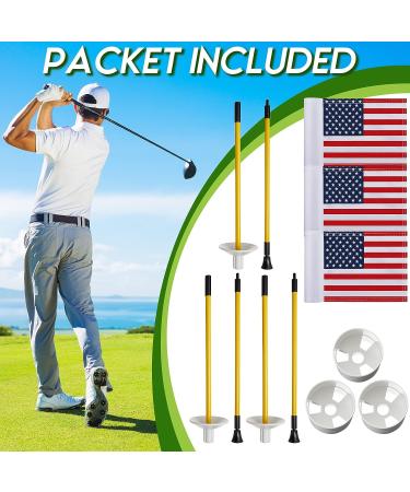 Portable Golf Putting Green Flag and Hole Cup Set - Fiberglass Mini Flag Sticks - American Flag Design - Buy Online on GoSupps.com