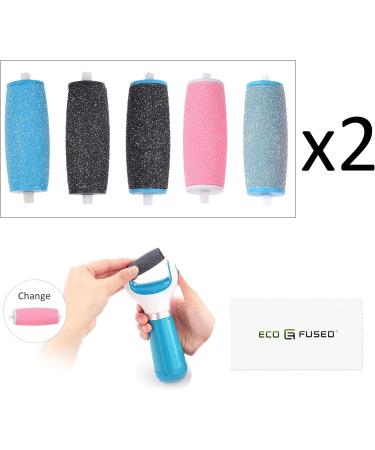 Eco-Fused 10-Pack Compatible Replacement Roller Heads for Amope Pedi Perfect - 4 Extra Rough & 6 Normal Rough - Smooth Feet & Callus Removal - Premium Pedicure Accessories - Buy Online on GoSupps.com