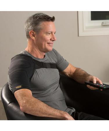 Copper Fit Elite Easy On-Off Shoulder Compression Sleeve - Black Small/Medium | Best Support for Pain Relief & Recovery - Buy Online on GoSupps.com