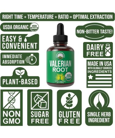 USDA Organic Valerian Root Liquid Drops Supplement. Vegan Extract Tincture for Relaxation Sleep Calm. Great Alternative to Valerian Capsules. Zero Sugar Gluten Free Supplements for Women and Men - Buy Online on GoSupps.com