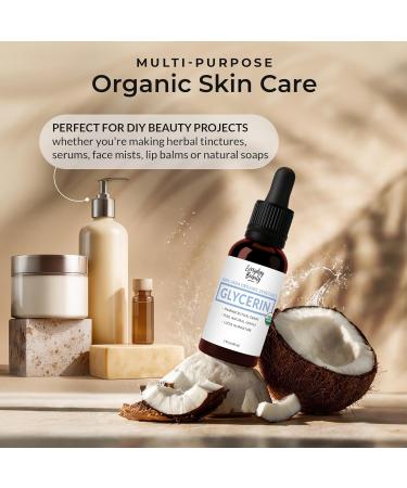 100% Organic Glycerin - For Skin & Hair - Food Grade - USDA Certified - Not From Palm Oil - Perfect Skin and Hair Moisturizer - 1 Fl Oz Glass Bottle & Dropper 1 Fl Oz (Pack of 1) - Buy Online on GoSupps.com