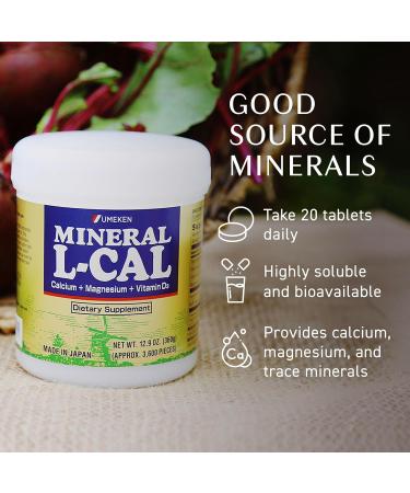 Mineral L-Cal Calcium with Vitamin D3 12 Month Supply Water Soluble Ball Format with Magnesium & Minerals Fast Absorbing Calcium Magnesium D3 Supplement 3 600 Balls per Bottle 360g Pack of 2 180 Count (Pack of 2) - Buy Online on GoSupps.com
