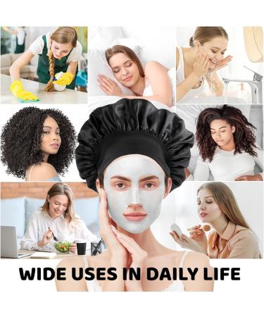 Romon Satin Hair Hood - 2 Pack Adjustable Silk Sleeping Caps & Bonnet for Women & Girls | Soft Padding Night Sleep Hats - Buy Online on GoSupps.com