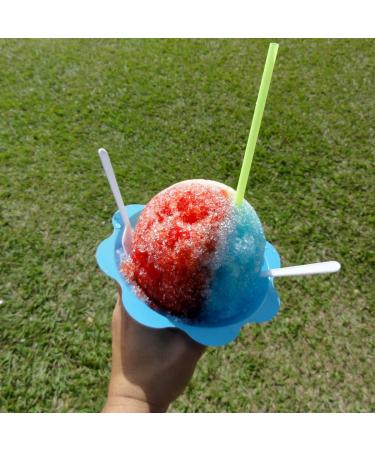100 Pcs Colorful Flower Cups Reusable Cone Flower Drip Cups Small Bowls Snow Cone Supply Shaved Ice Snacks Ice Cream Bowls with 100 Pcs Cone Spoon Straws (Random Color) - Buy Online on GoSupps.com