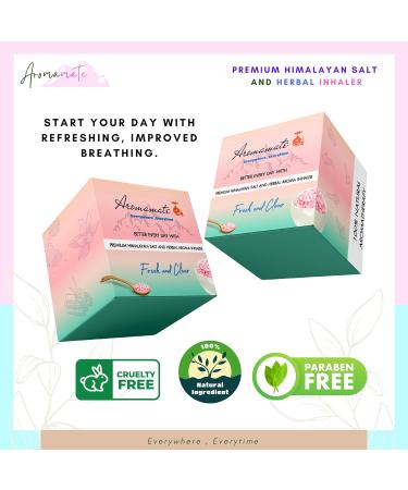 Aromamate Himalayan Pink Salt Nasal Inhaler with Lavender, Eucalyptus & Menthol Essential Oils - Natural Relief for Nasal Congestion & Fresh Breath - Buy Online on GoSupps.com