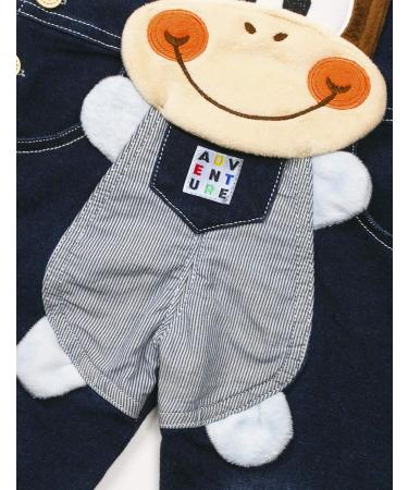 KIDSCOOL SPACE Baby Denim Overalls | 3D Cute Cartoon Jean Dungarees | 18-24 Months | Smilingmonkey Design - Buy Online on GoSupps.com