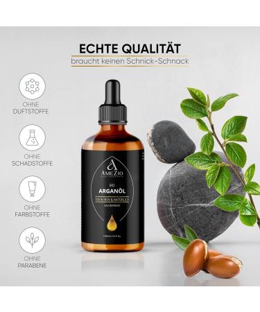 Organic Cold-Pressed Argan Oil For Hair Face Body Skin Argan Oil Baby 100% Pure and Sustainable Natural for Cosmetics Skin Care Vegan and Cruelty Free 100 ml - Buy Online on GoSupps.com