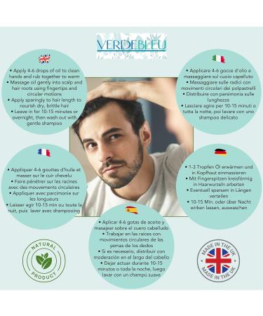 Verdebleu - Hair Growth Oil - 100% Natural with Coffee Castor Argan Rosemary Eucalyptus. Stimulates Hair Growth Revitalises. We Donate 5% of Profit to Save the Rainforest. 100ml - Buy Online on GoSupps.com