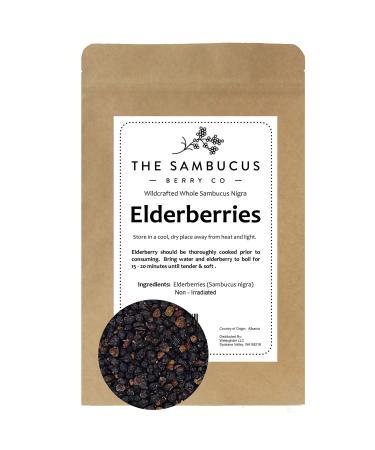 Elder Berry, Elderberry Whole, Dried Wild-Harvest, 1 lb.(454 g)