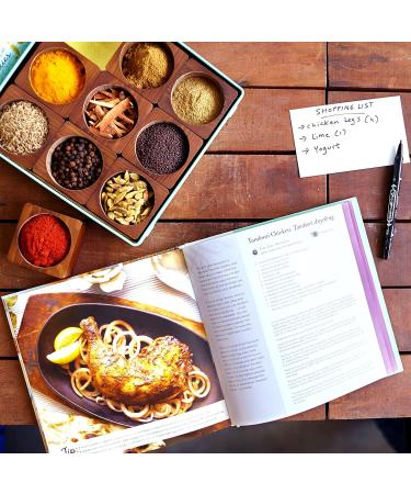 Indian Spicebox Kit Gold: 9 Organic Spices, Cookbook with 30+ Recipes, Masala Dabba, Seasonings - Cooking Gift Set for Women, Men, Chef - Buy Online on GoSupps.com