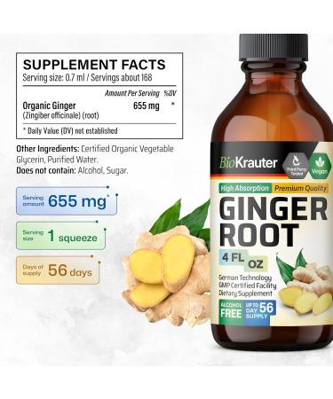 BIO KRAUTER Ginger Root Tincture 4 Fl. Oz. & Dandelion 60 Gummies - Buy Online on GoSupps.com