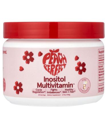 Peach Perfect Inositol Powder Multivitamin Pink Lemonade Flavor 4g Myo & D-Chiro Inositol DIM Zinc Magnesium Glycinate Vitamin D3 Supports Women s Health Cycle Energy 30 SVG Pink Lemonade 180 Count (Pack of 1)