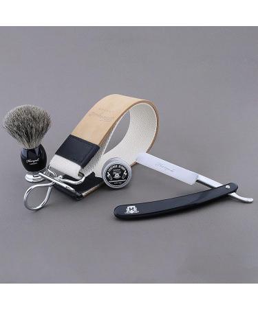 Vintage Razor Set for Men | Haryali London - Straight Cut Neck Razor Hair Razor Brush & Leather Belt Balm | International Shipping - Buy Online on GoSupps.com