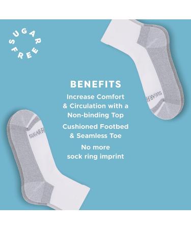 6-Pack Medium White Sugar Free Sox Gift Box Active-Fit Cushioned Ankle Socks - Non-Binding Comfort - Buy Online on GoSupps.com