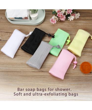 Refongyabo Exfoliating Soap Pouch 3 Pack with Waterproof Hooks - Shower Soap Bags for Foaming Net and Soap on Rope (3 Colors) - Buy Online on GoSupps.com
