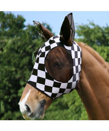 Harrison Howard Super Comfort Stretchy Fly Mask | Large Eye Space UV Protection & Breathability - M & Medium Caro Printing - Buy Online on GoSupps.com
