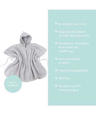 Mabyen Baby Hooded Bathrobe - 100% Organic Cotton Baby Poncho in Light Grey | Eco-Friendly One Size International Shipping - Buy Online on GoSupps.com