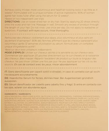 Grow Gorgeous Daily Density Serum 60ml - Vegan & Gluten-Free Hair Serum for Fuller, Thicker Hair - Targets Thinning and Hair Loss - Buy Online on GoSupps.com