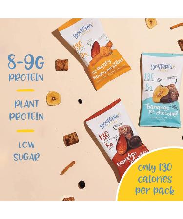 Youtopia Healthy Snacks Variety Pack - 130 Calories, High Protein, Low Sugar, Low Calorie, Gluten Free, GMO, Heart Healthy - 1 Oz Pack of 10 - Buy Online on GoSupps.com