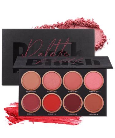 8 Colors Blush Palette Vegan  Cruelty Free & Hypoallergenic Women Facial Makeup Plate Skin Tone Enhancing-Meiyugo