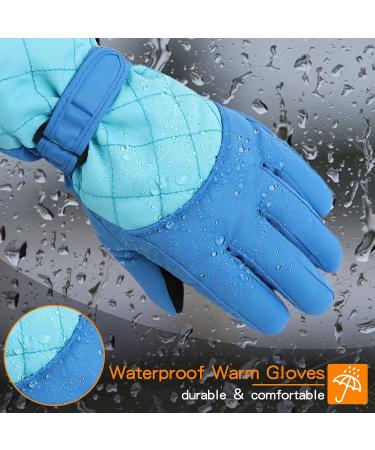 Waterproof Winter Ski Gloves for Kids | Boys & Girls Slipproof Windproof Royal Blue (Ages 11-16) - Buy Online on GoSupps.com